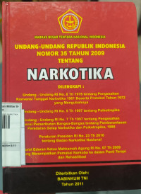 Image of UNDANG UNDANG  RI NOMOR 35 TAHUN 2009 TENTANG NARKOTIKA